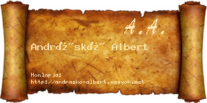 Andráskó Albert névjegykártya