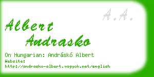 albert andrasko business card