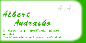 albert andrasko business card